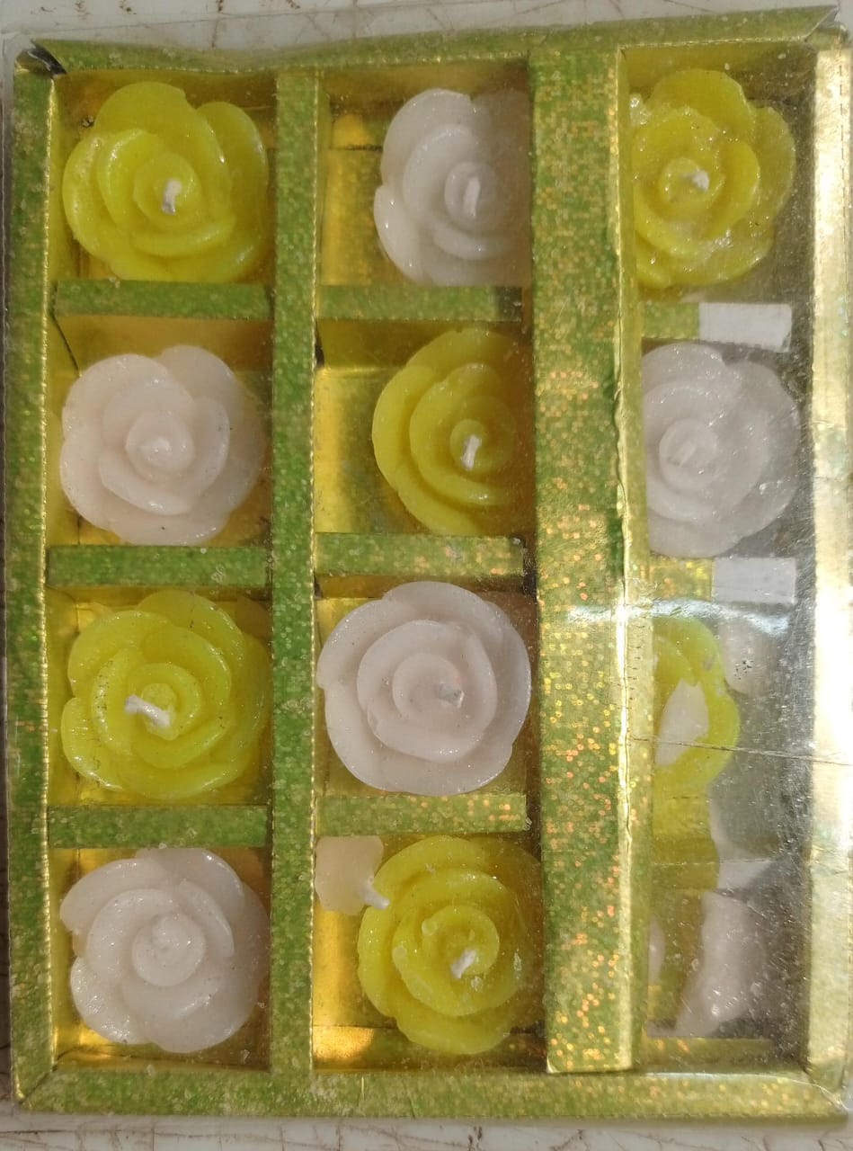 Flower Design Mini Candles Set Of 11