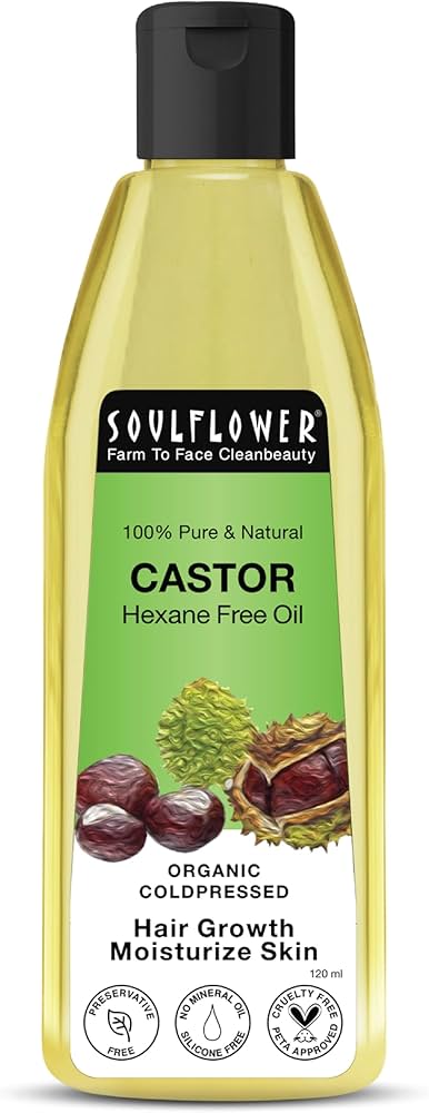 Soulflower Organic Castor Oil For Hair Growth 120Ml