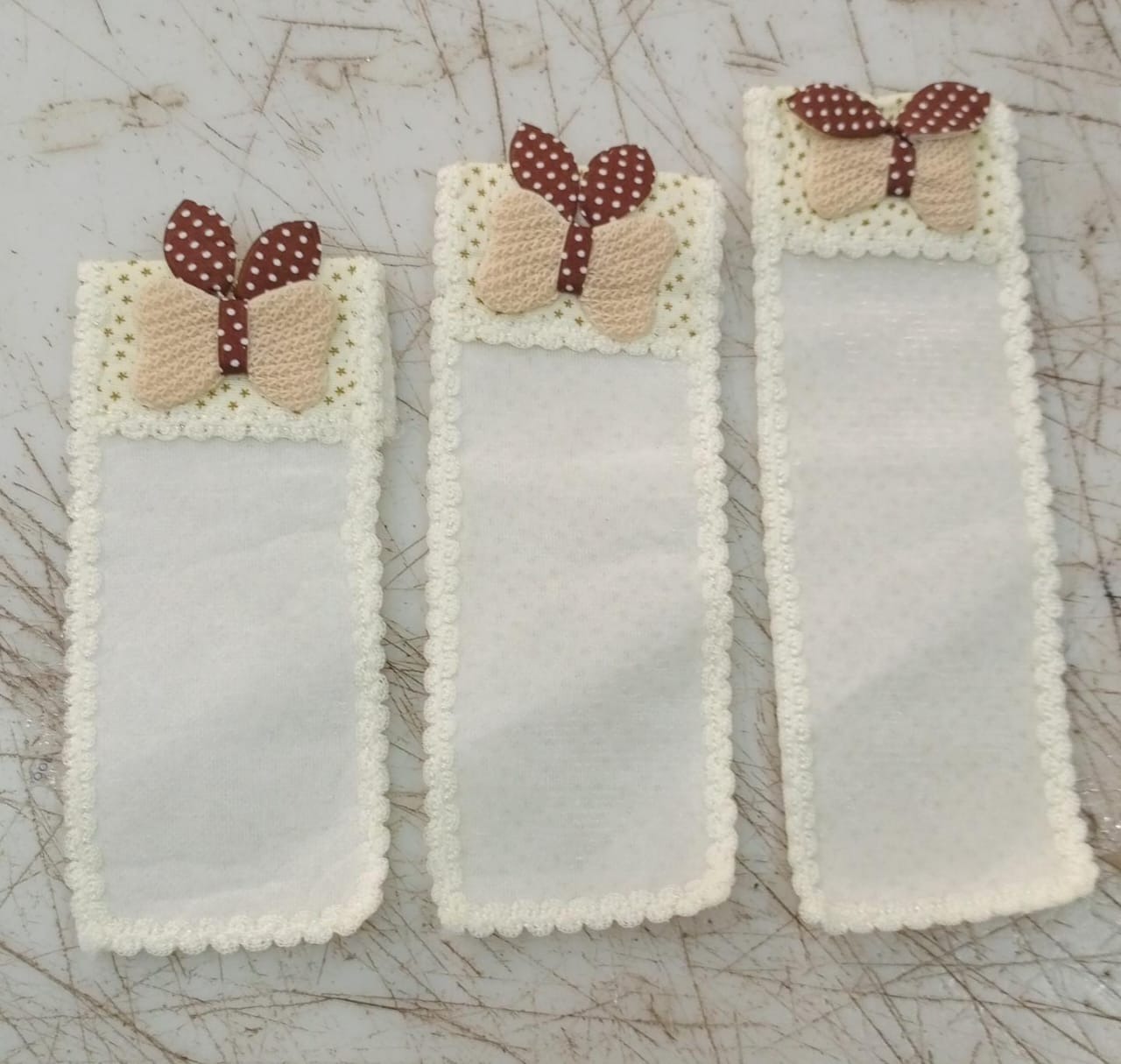 Cream And Brown Colour Remote Cover Set Of 3