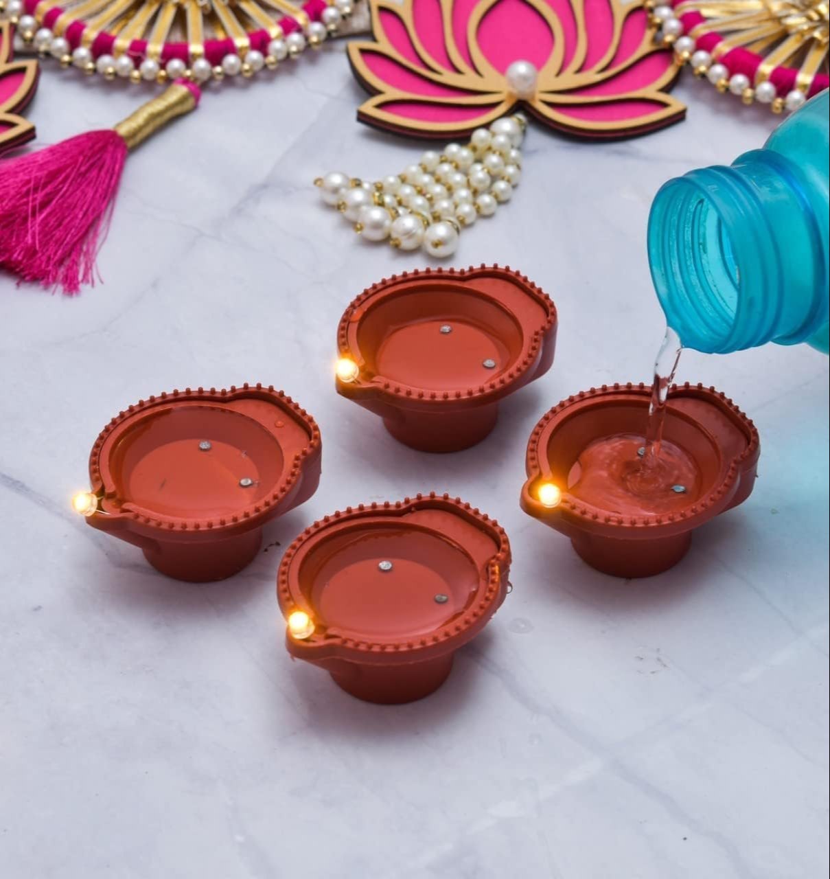 Plastic Diwali Magic Diya 10 Pcs