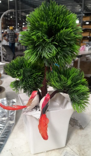Artificial Plant Pot For Home Green White