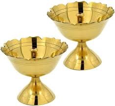 Brass Akhand Jyoti Diya Set Of 2