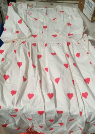 White With Red Printed A Line Kurti For Women Size 44
