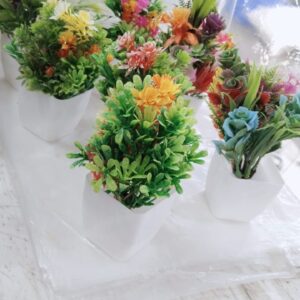 Multicolor Color Artificial Flower Pot Pack Of 7