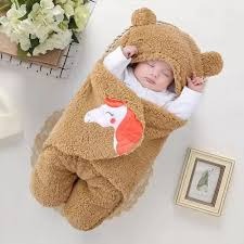Beige Color Baby Hooded Blanket