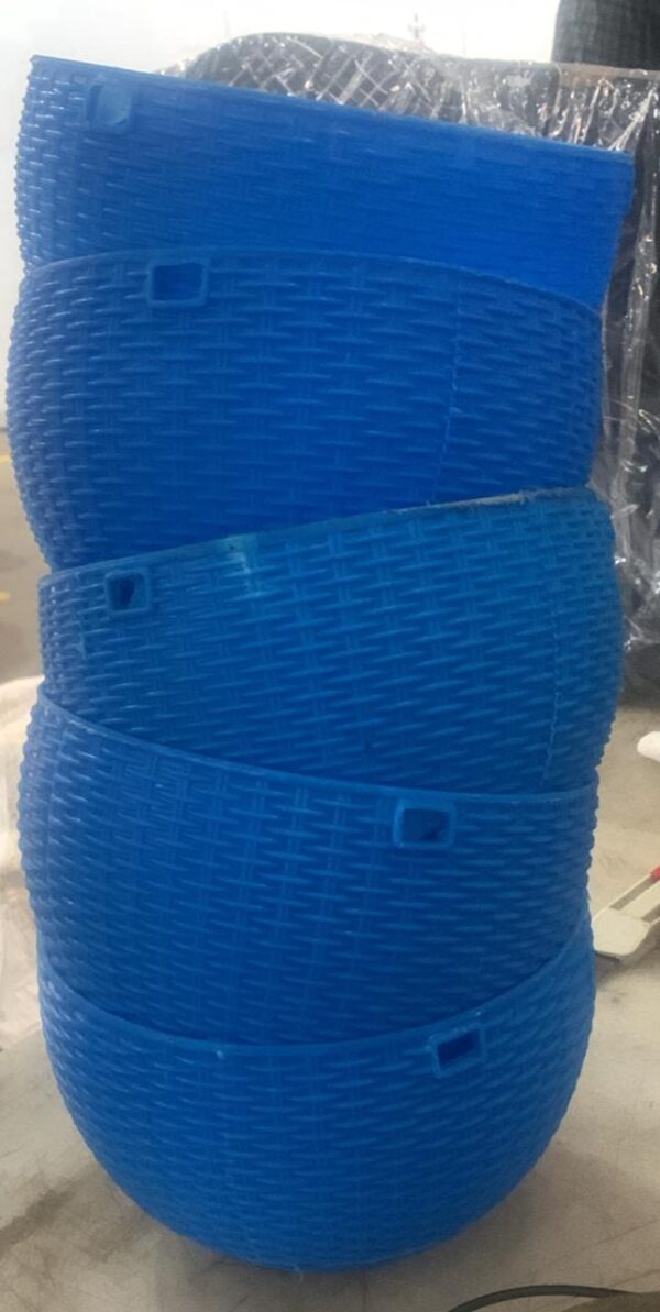 Blue Color Plant Pot Container Set 5 Pcs