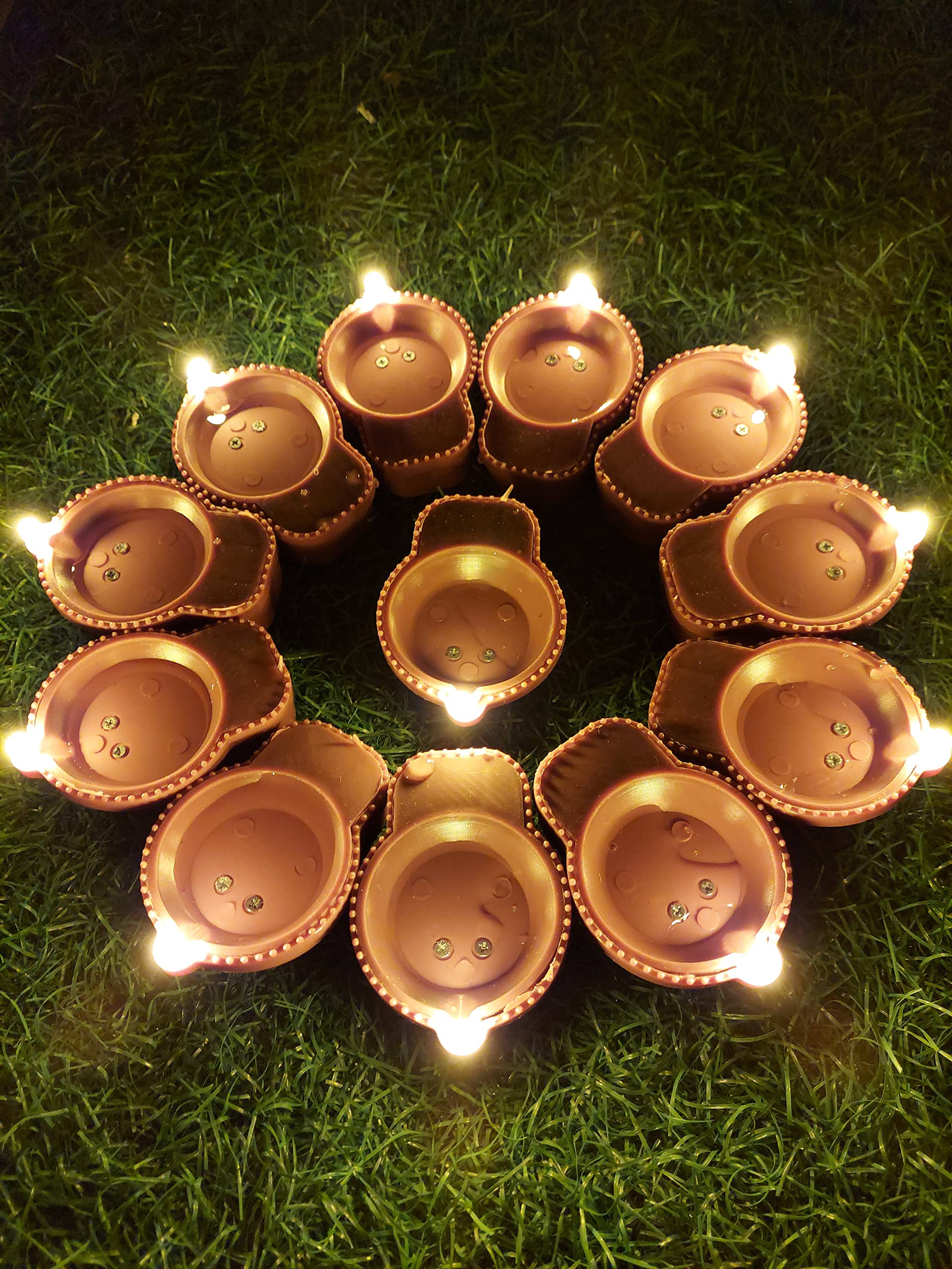 Plastic Well Led Light Water Sensor Diya 5 Pcs