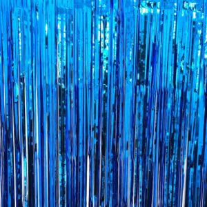 Foil Fringe Curtain Blue