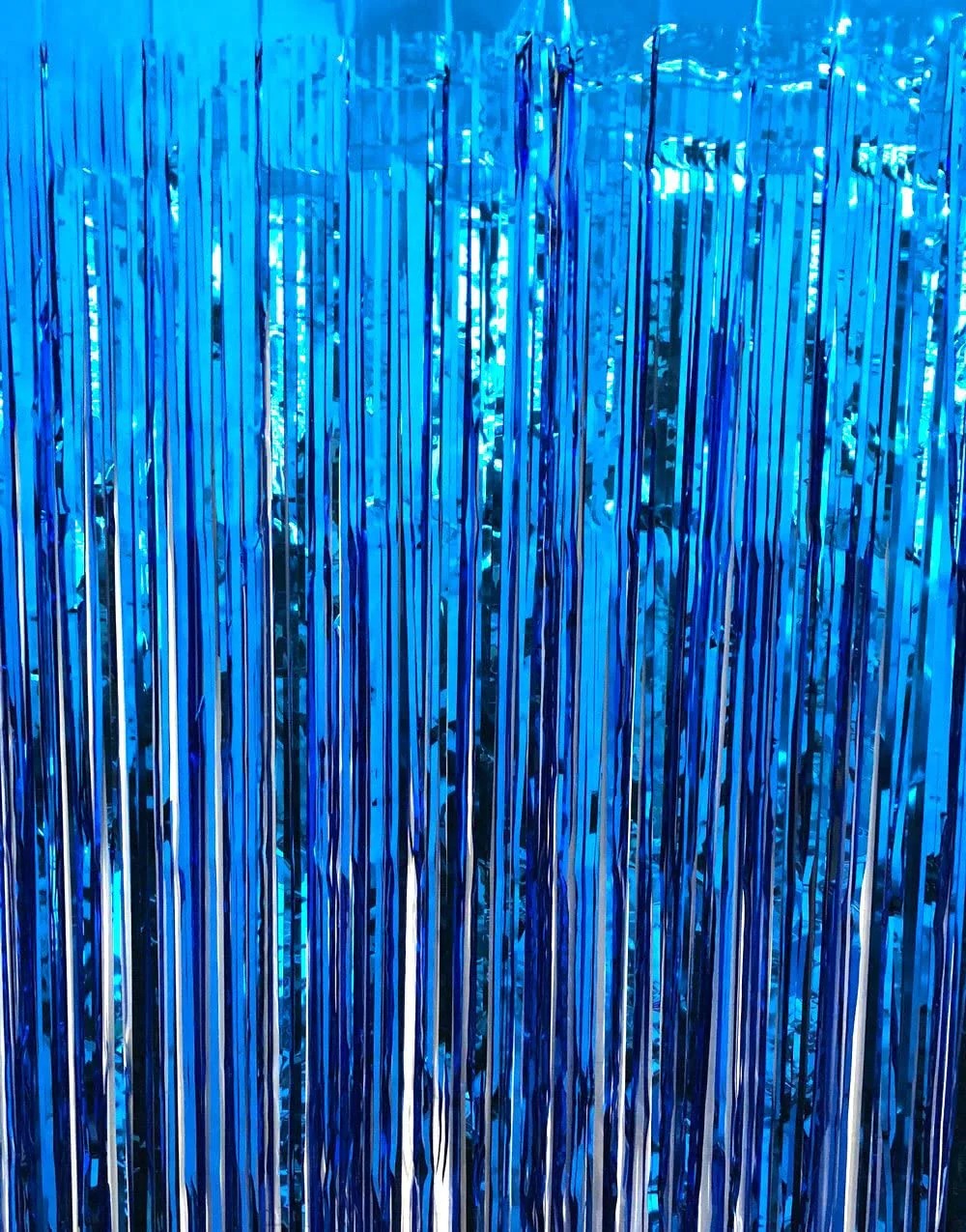 Foil Fringe Curtain Blue