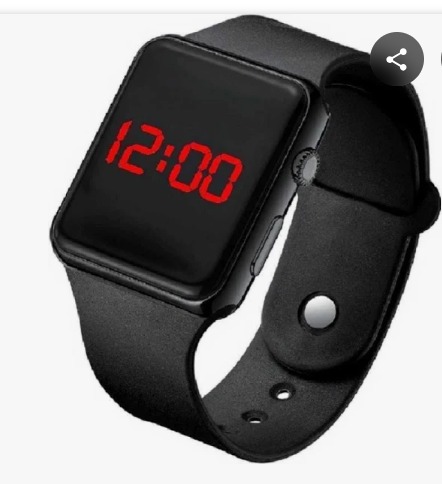 Led Digital Silicone Watch For Kids And Boys Black