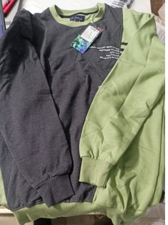 Flick Men Sweatshirt Green Grey Color Size L