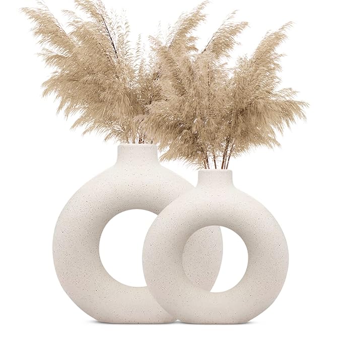 White Vase Flower Vase Pampas Grass Vase