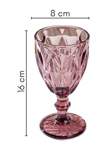 Nestasia Vintage Wine Glasses Set Of 5 Purple