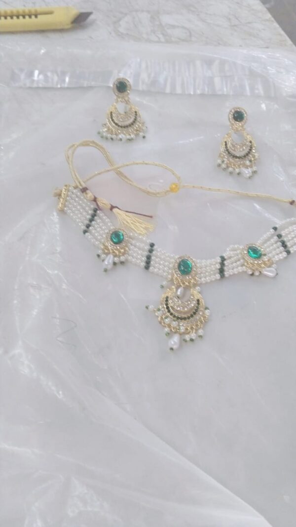 Golden And White Color Choker Set For Women