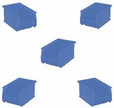 Aura Plast Plastic Bin Blue Pack Of 5