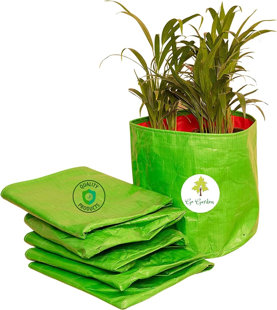 Garden 15 X 15 Small Size Gardening Green Grow Bags For Vegetables Pack Of 10