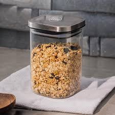 Glass Square Clear Containers For Kitchen 900Ml