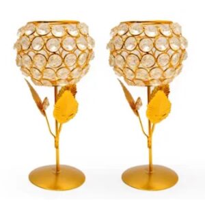 Crystal Candle Stand Tealight Holder Pack Of 2