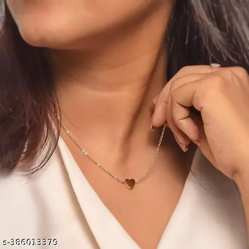 Korean Heart Shape Necklace For Women And Girls Aziva Fashion