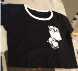 Women Black Crop Top Printed Size M