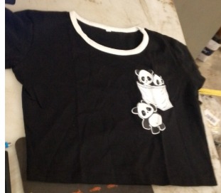 Women Black Crop Top Printed Size M