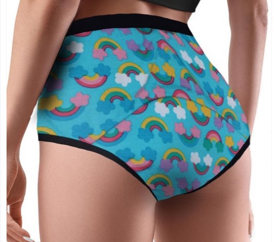 Multi Women Reusable Cotton Leak Proof Conversational Period Briefs Panty Size Xxl