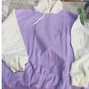Women Hoodie Purple Cream Colour Size Xl