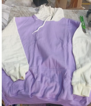 Women Hoodie Purple Cream Colour Size Xl