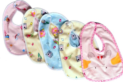 Baby Love Printed Cotton Bibs For Baby Boys And Girls Size 6 To 18 Month Pack Of 5