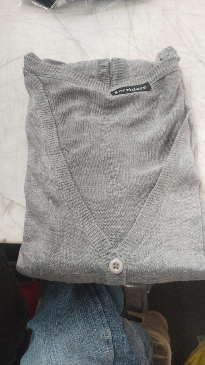 Women Grey Color Sweater Size L