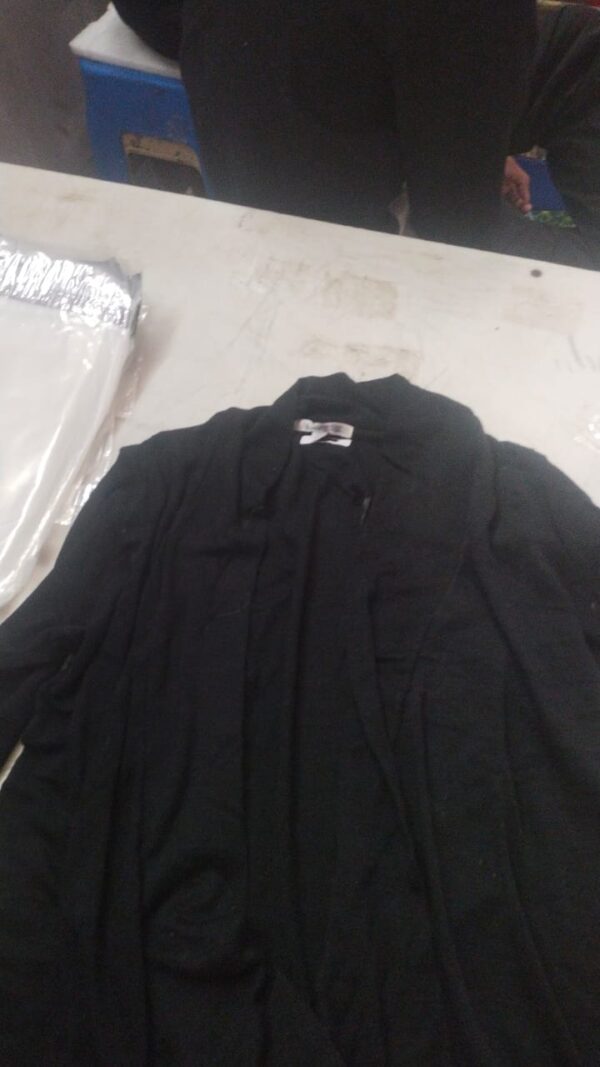 Women Black Long Jacket Size M