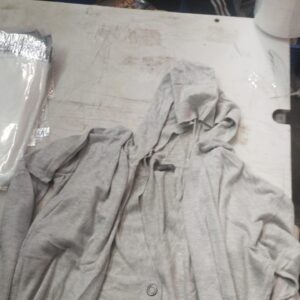 Women Grey Color Sweatshirt With Long Jacket Size M