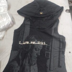 Girl Black Color Top With Cap Size M