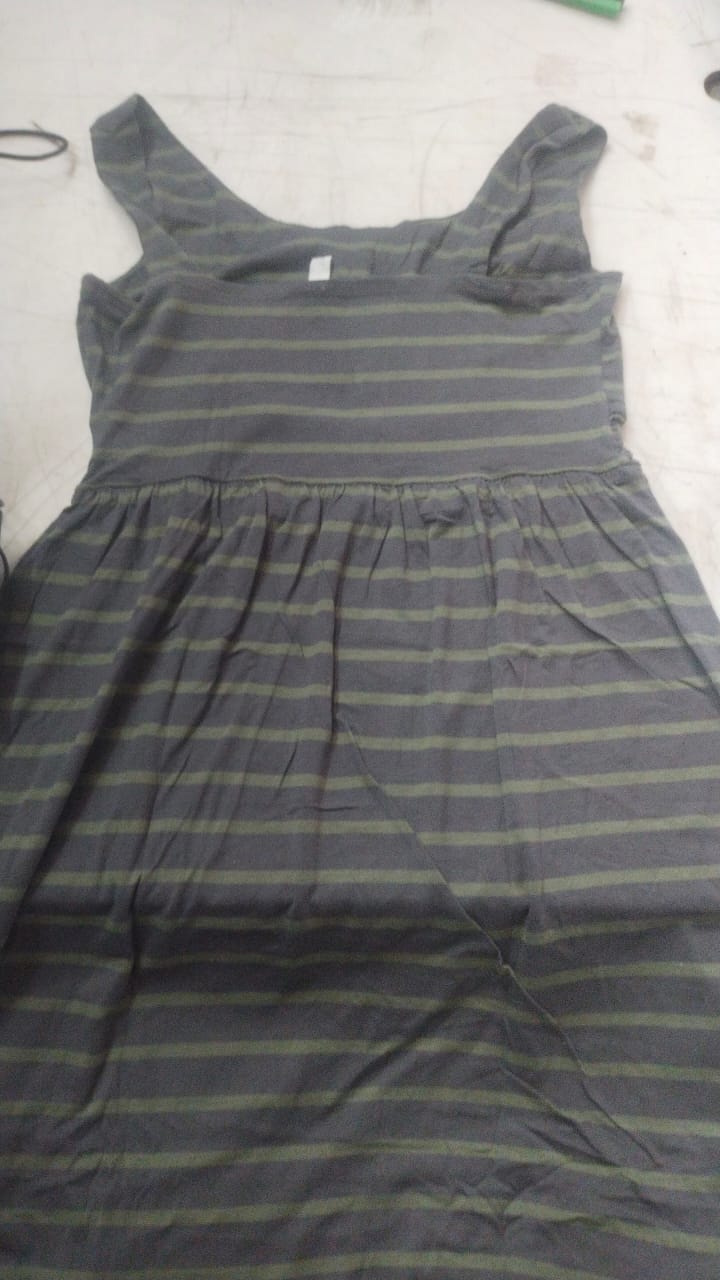 Women Green And Black Color Frock Size M