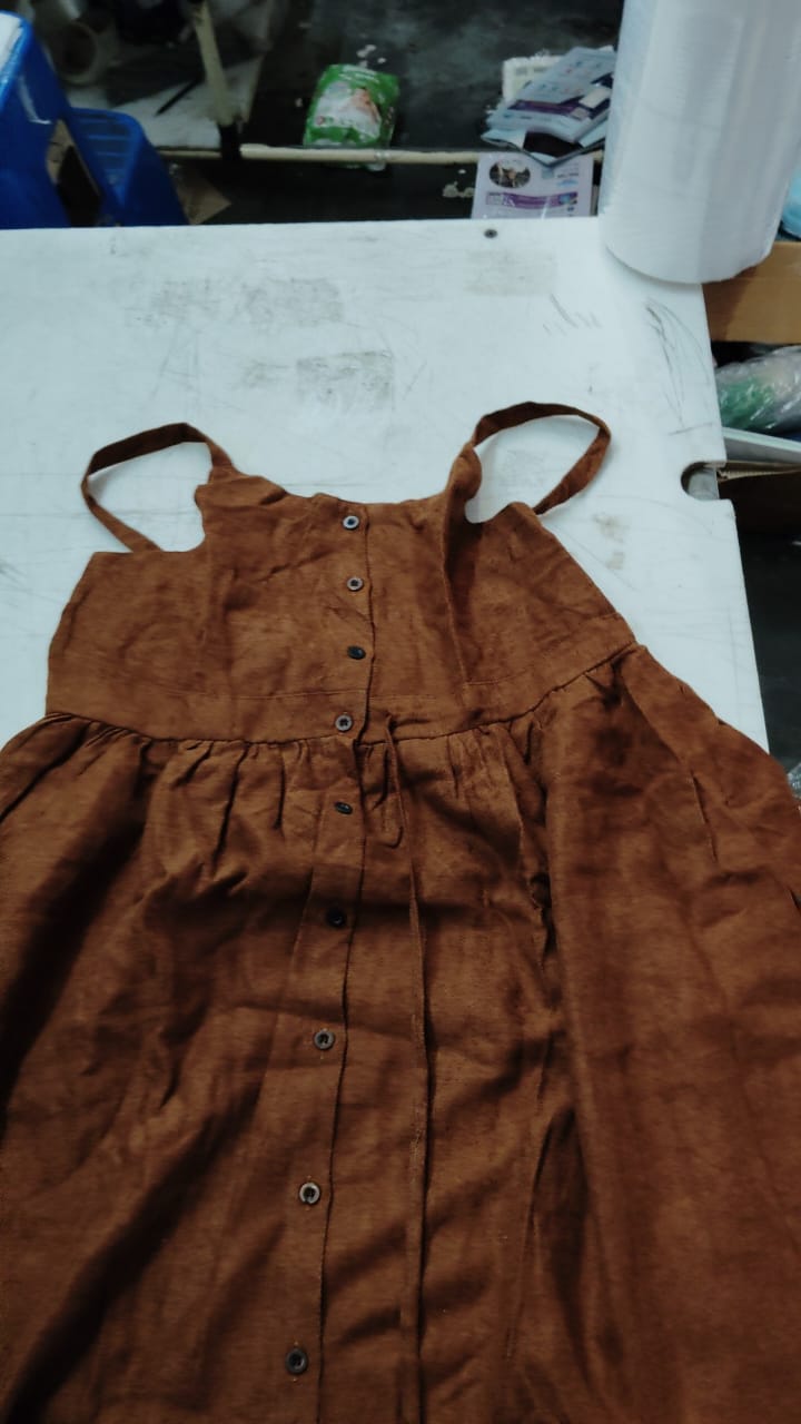 Women Brown Color Frock Size L