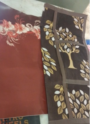 Fridge Top Cover And 3 Mat Brown