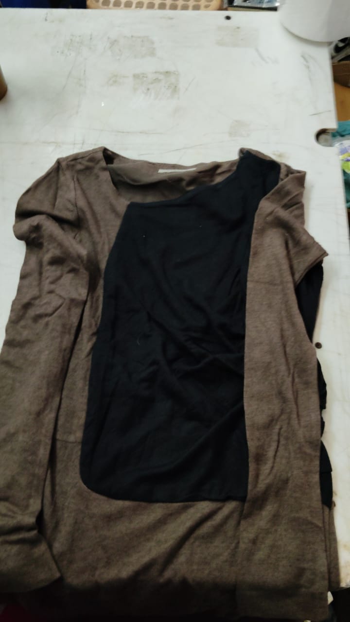 Women Grey And Black Color Dress Size L