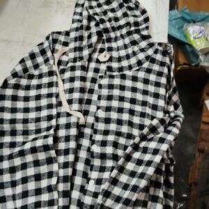 Women Check Black And Black Jacket Size Xl
