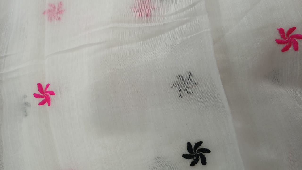 Ladies Saree Without Blouse Color White