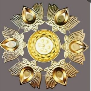 Lotus Inspired Centerpiece Urli Diya 6 Diyas