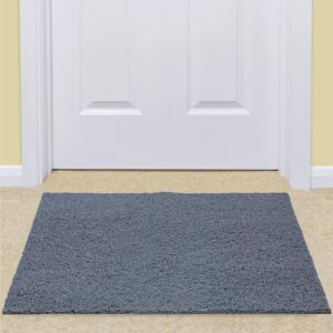 Kuber Industries Rubber 1 Piece Rectangular Door Mat 16 X 24 Inch Grey