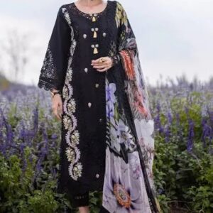 Mushq Hemline The Secret Garden Lawn Swallowtail Salwar Suit Unstitched 5 M