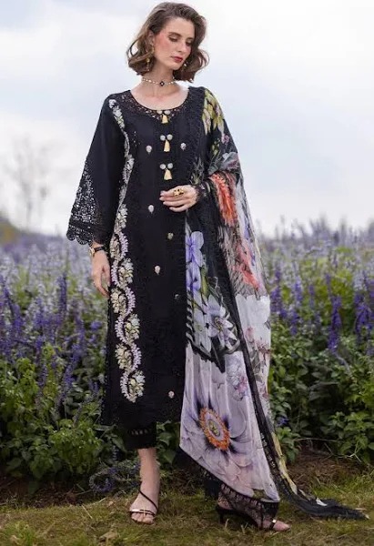 Mushq Hemline The Secret Garden Lawn Swallowtail Salwar Suit Unstitched 5 M