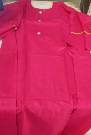 Women Dark Pink Colour Frock Suit Size Xl