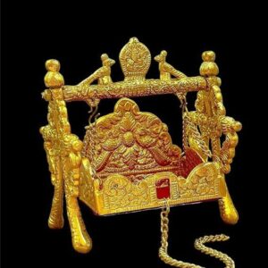 Wish Online Designer Golden Laddu Gopal Jhula Swing Palna