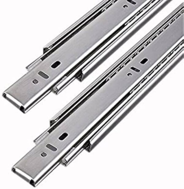 Stainless Steel 5 Ball Bearing Telescopic Slide Drawer Channel 300Mm 2 Pcs