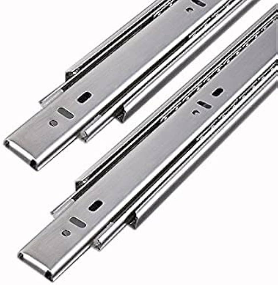 Stainless Steel 5 Ball Bearing Telescopic Slide Drawer Channel 300Mm 2 Pcs