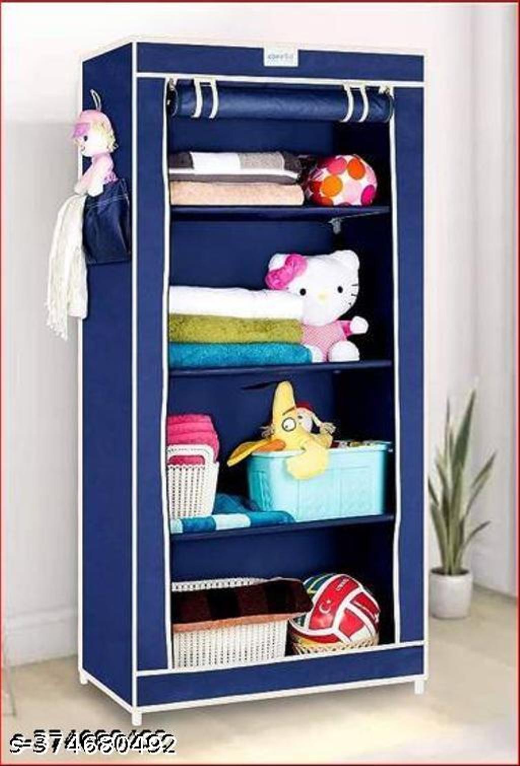 Plastic Shoe Rack Blue 3 Layer