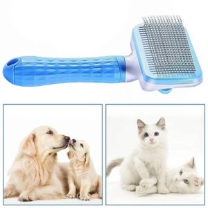 Self Cleaning Dog Comb And Cat Comb Blue