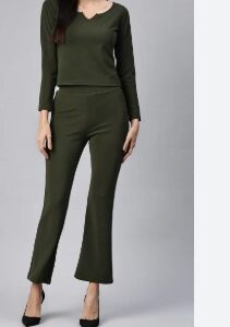 Popnetic Women Cords Set In Olive Color Size Xxl